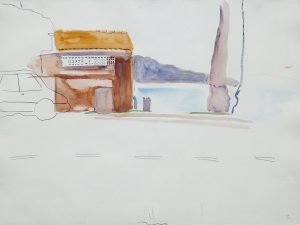 Rangitoto IX, 1987, pencil and watercolour, 560 x 760mm