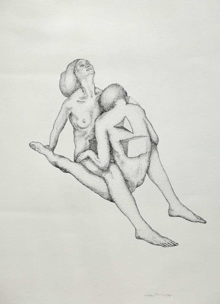 Interlock, 1974, ink on paper