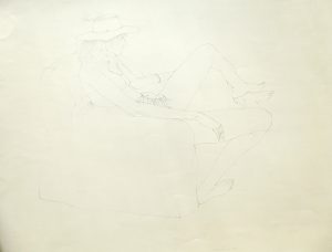 Untitled - Live Drawing (cowboy hat), 1976, pencil on paper