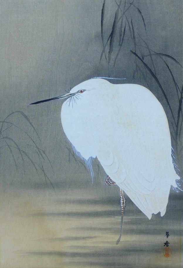 Kako Tsuji - Snowy Egret, c. 1921