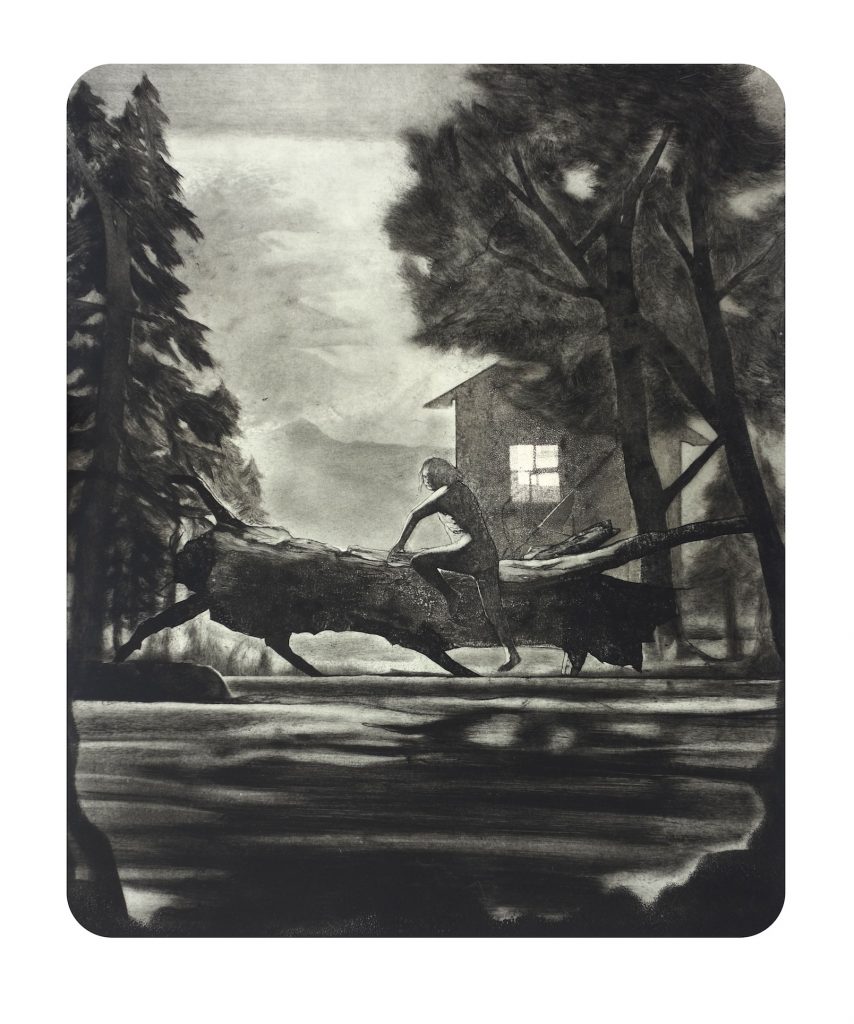 Jason Greig Born of the Bayou, 2018, monoprint, 410 x 330mm
